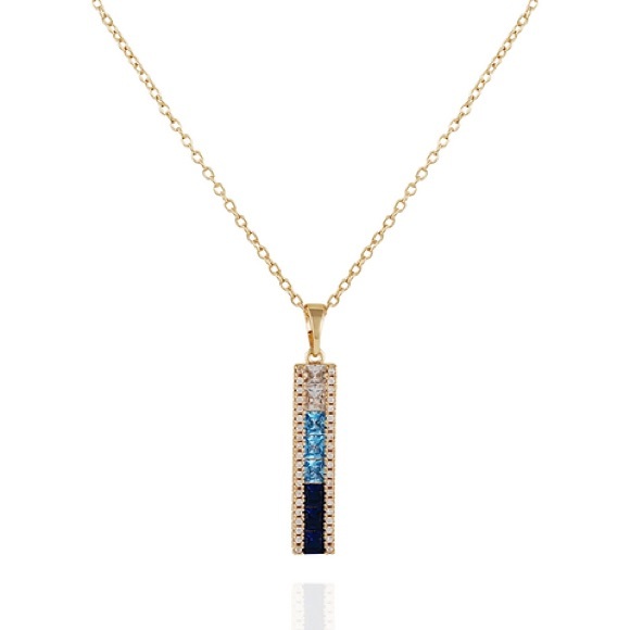 Just In! NIP Vince Camuto Blue Ombré CZ Necklace - Picture 3 of 10